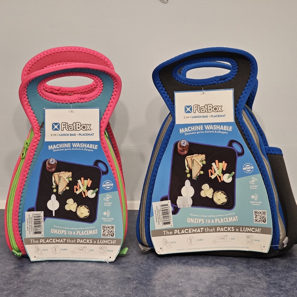 FlatBox Lunch Bags, Set Of 2, New With Tags